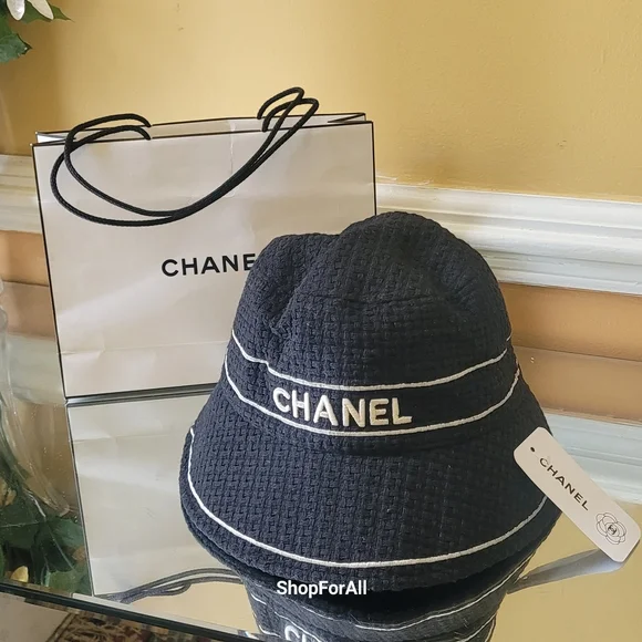 CHANEL | Accessories | Chanel Black Bucket Hat | Poshmark